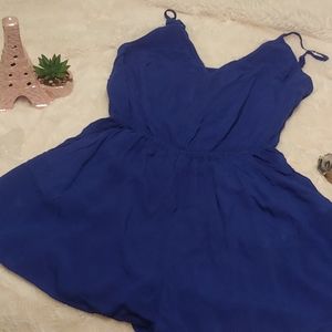 Deep Blue v neck Romper